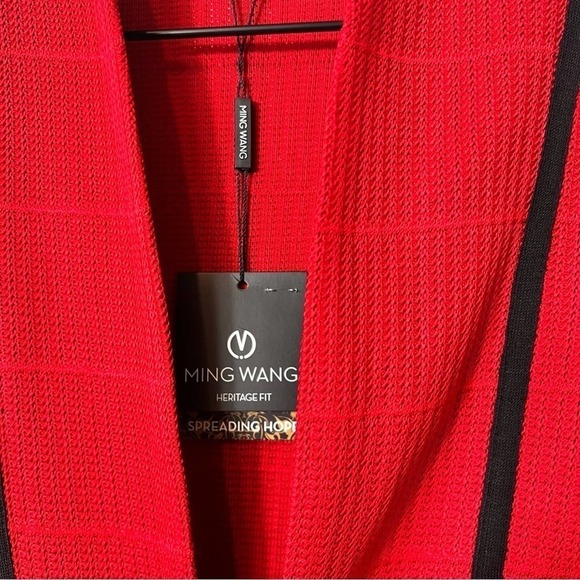Ming Wang Heritage Fit Red Black Women Sweater or Blazer Top Petite Smal… - Picture 6 of 7